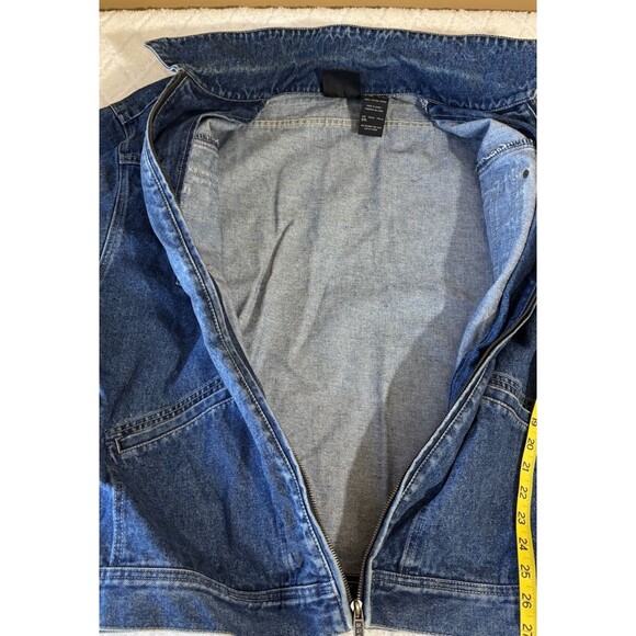 Vtg Rocawear Denim Jacket 2 Sided Embroidered Patch Logo Multiple Pockets 2XL - Picture 5 of 16